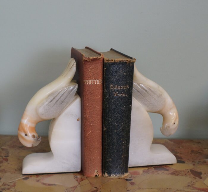 Parrot Marble book ends