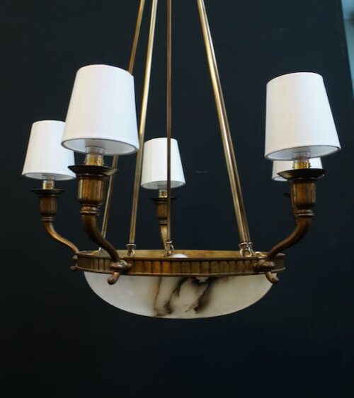 #8018 French Alabaster Chandelier