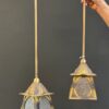 #8238 Pair of 1920s Arts and crafts pendant lights