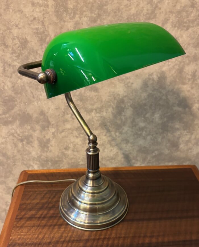 #8267 Vintage Green Bankers Lamp