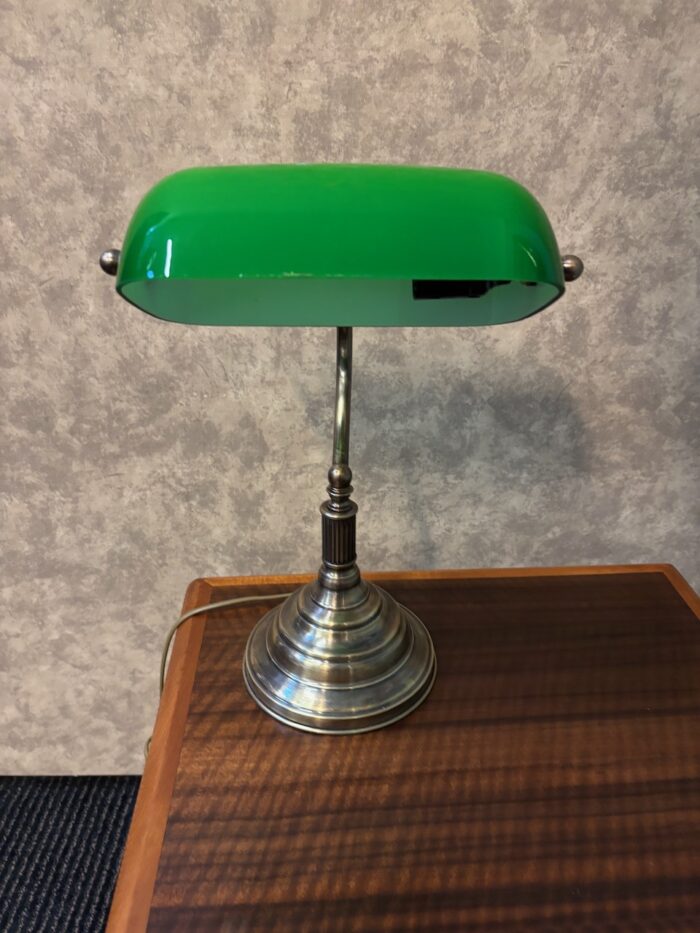 #8267 Vintage Green Bankers Lamp - Image 3