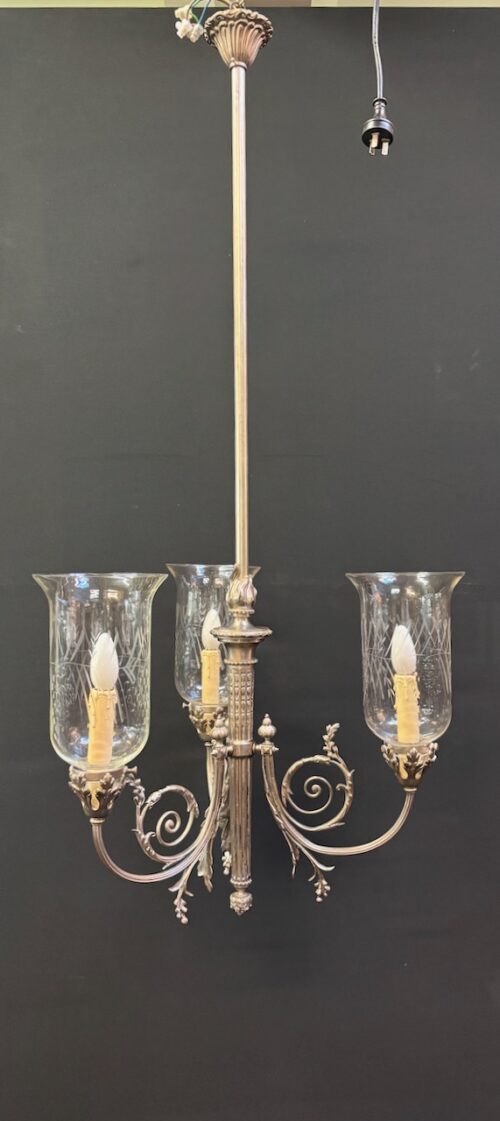 #888 French Style 3 Arm Chandelier