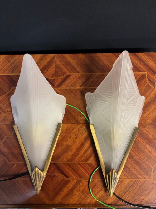 #8372 Pair of Art Deco Style Wall Lights