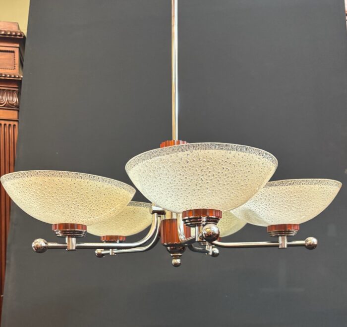 #8514 Large art deco 5 arm pendant light - Image 3