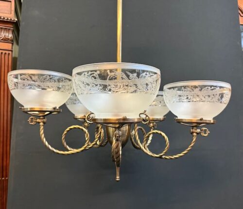 #8561 Solid Brass 5 Light Chandelier