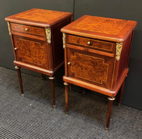 #7153 Pair of French Louis XVI style bedside cabinets