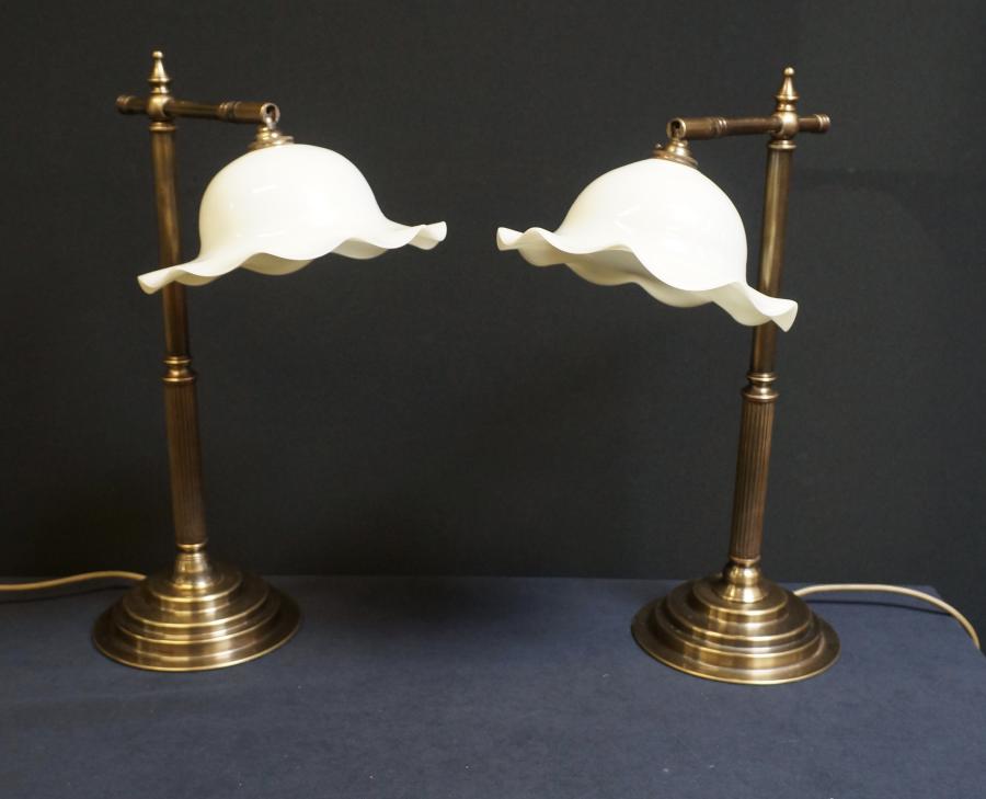 Pair Of Antique Style Bedside Lamps (SKU R1083) - Seanic Antiques