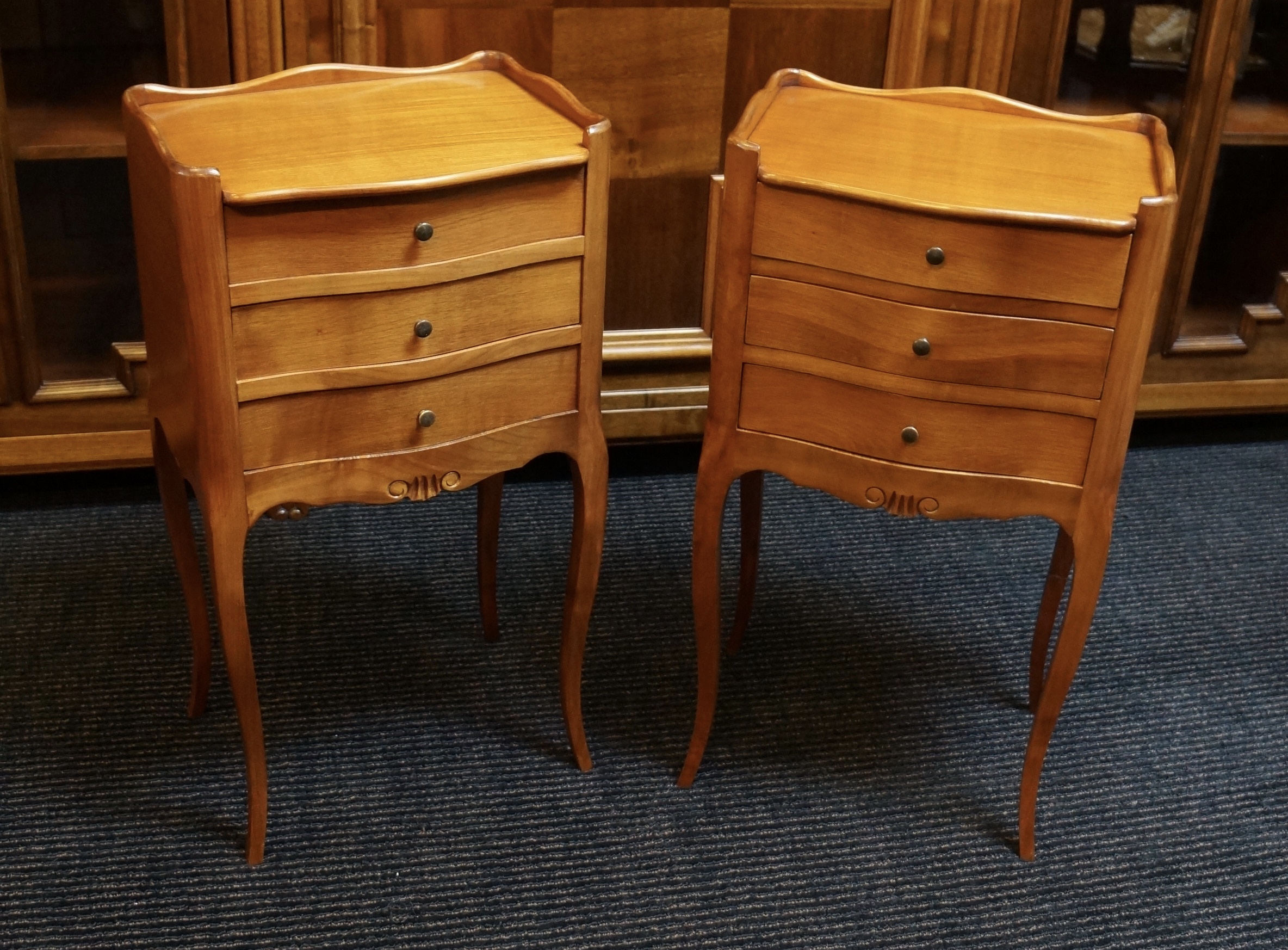 Pair Of Cherrywood Bedside Cabinets Seanic Antiques