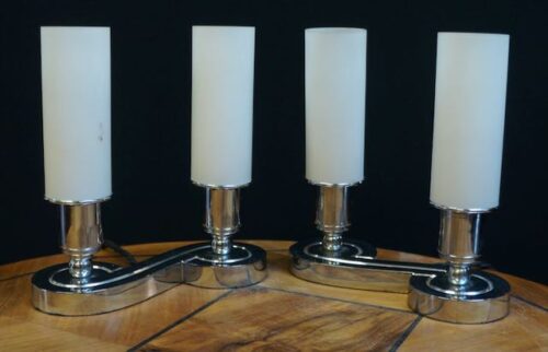 7326 Pair of French Art Deco Lamps