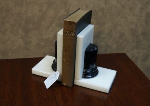 7357  Pair of Italian Marble Bookends