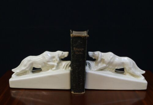 7457 Pair of Art Deco Porcelain Bookends