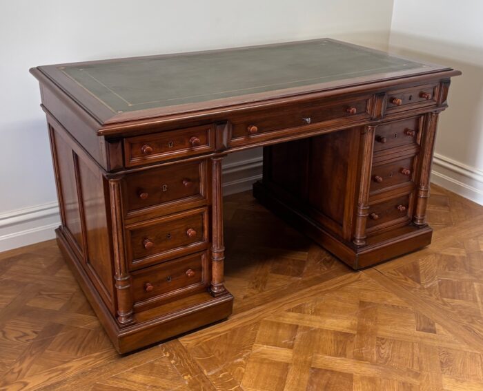 #7975 French twin pedestal desk - Image 6