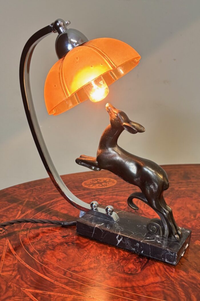 #673c French Art deco Deer lamp - Image 2