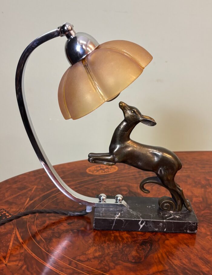 #673c French Art deco Deer lamp - Image 3