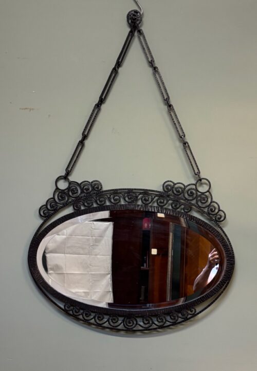 #8326 French Art Deco Wrought Iron Mirror