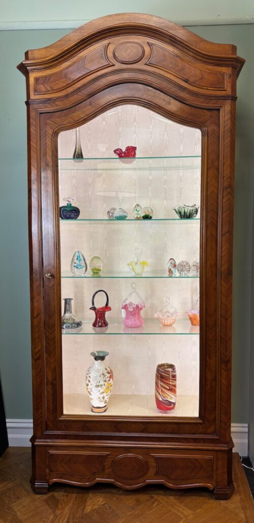 #8283 French Walnut Display Cabinet