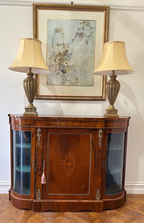 #8508 Victorian Burr Walnut Credenza