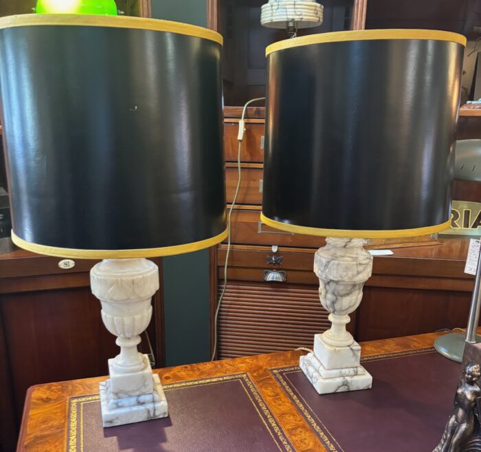 #8532 Pair of Alabaster lamps