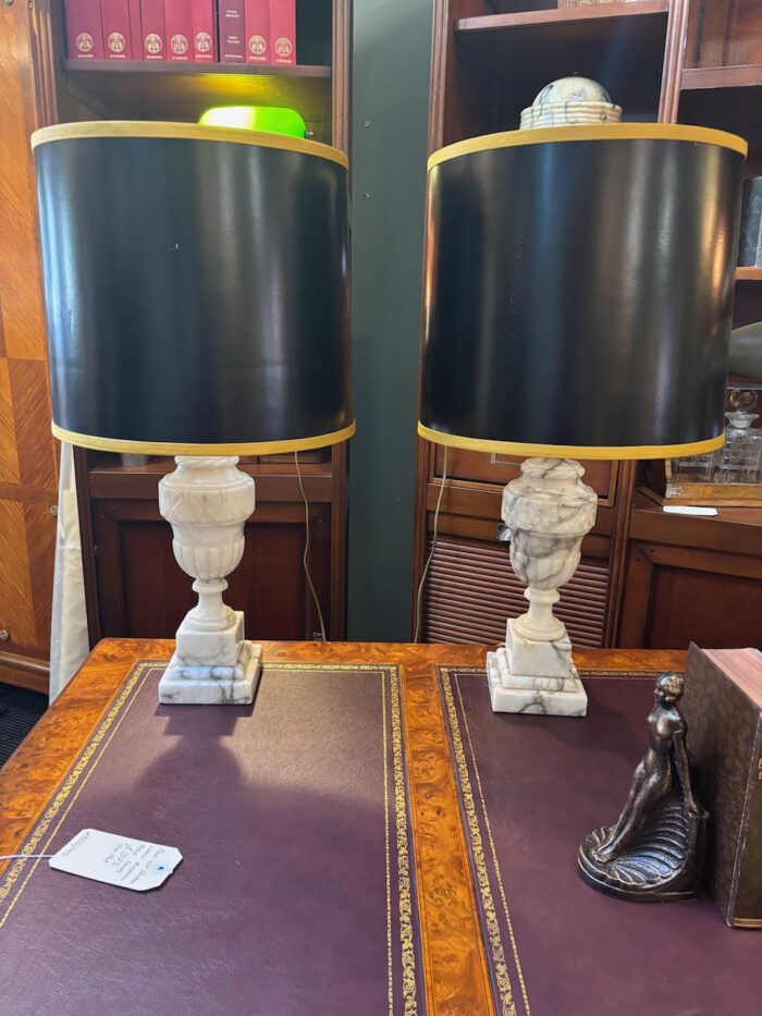 #8532 Pair of Alabaster lamps - Image 2