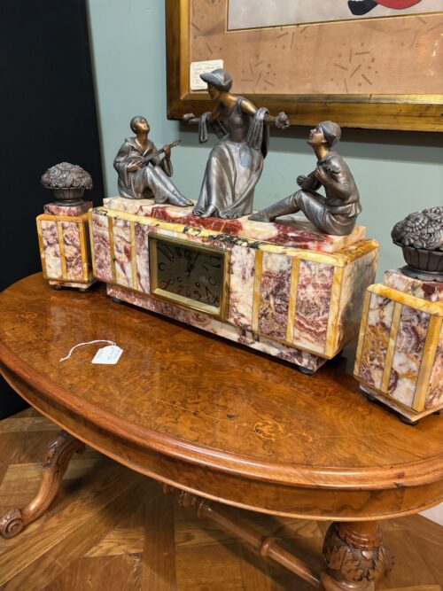 #8589/tc French Art Deco Clock Set