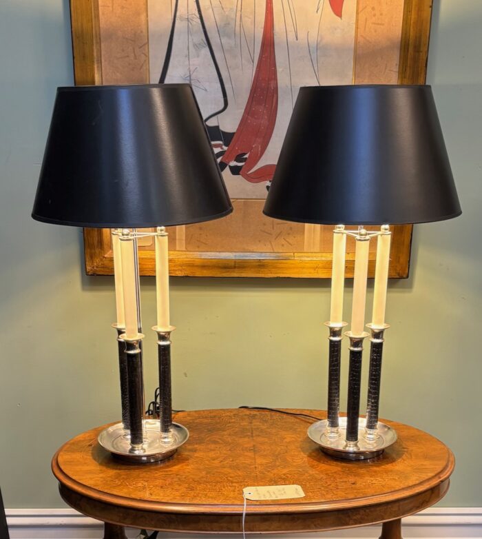 #8584 Pair Of French style Bouillotte table lamps