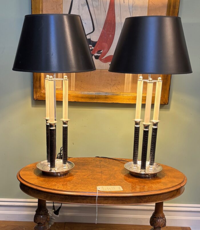 #8584 Pair Of French style Bouillotte table lamps - Image 3