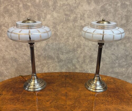 #8596 Art Deco reeded lamps