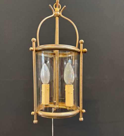 #8599 French Brass cylindrical Lantern