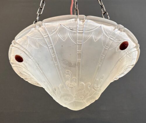 #8633 French Art Deco frosted ceiling light