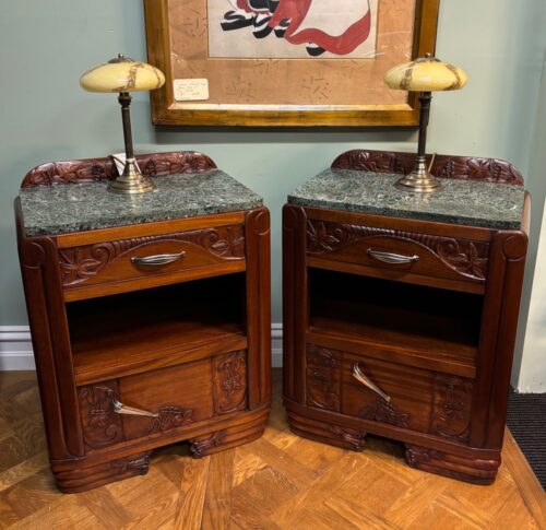 #8642 Pair of French Art Deco bedside cabinets