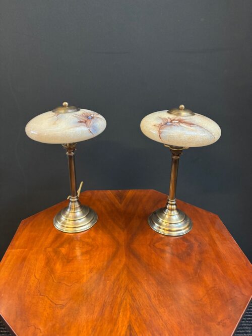 #8687 Pair of Art Deco column lamps