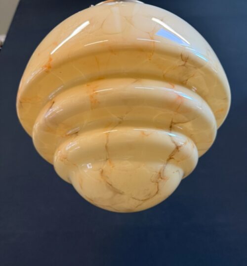 #8668 Large Stepped Cream/Brown Pendant Light