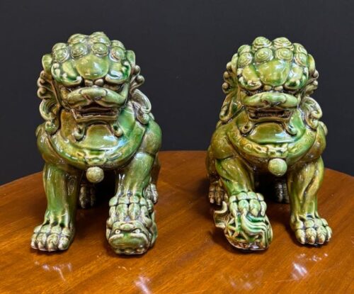#8790 Pair of Green Foo Dogs