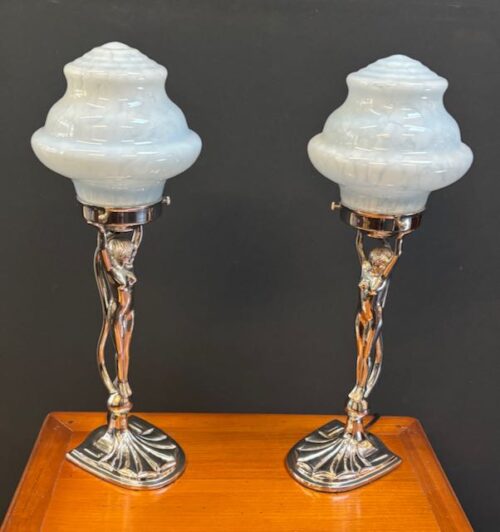 #8595 Pair of Art Deco Diana Lamps