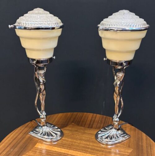 #8957/a Pair of Art Deco Diana Lamps