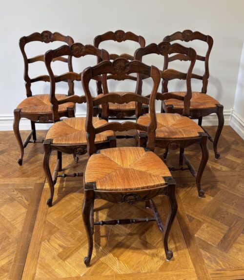 #673w Set of six French chairs