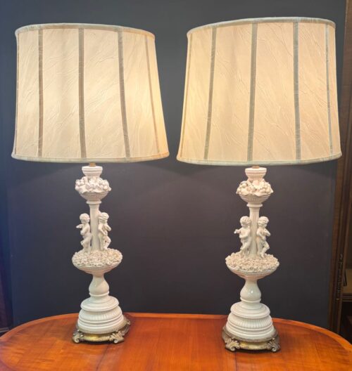 #9102 Pair of Tall China Decorative lamps