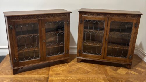 #9110 Pair of Tudor style bookcases