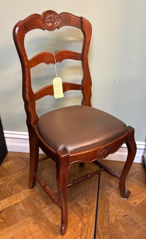 #9100 Set of 8 French Cherry wood chairs